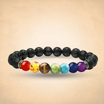 7 Chakra Lava Bracelet